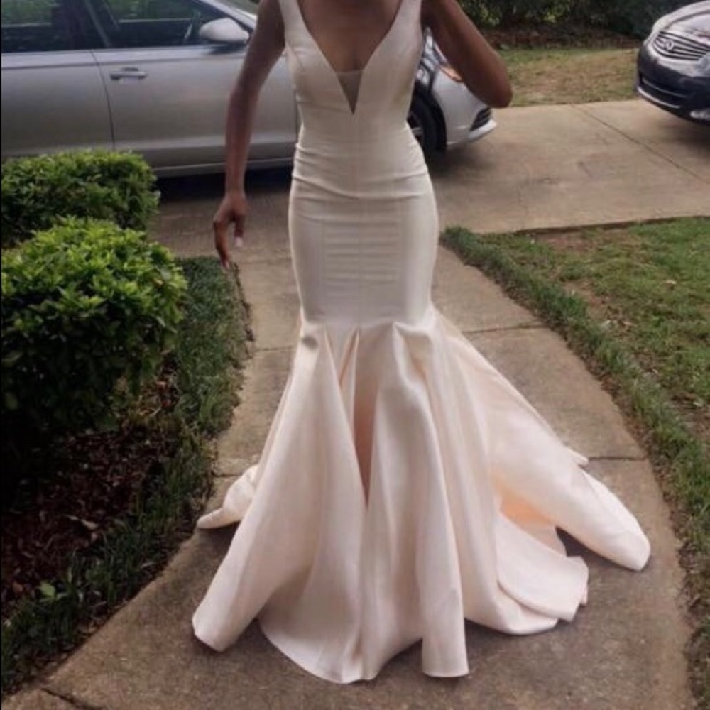 Champagne evening gown.
